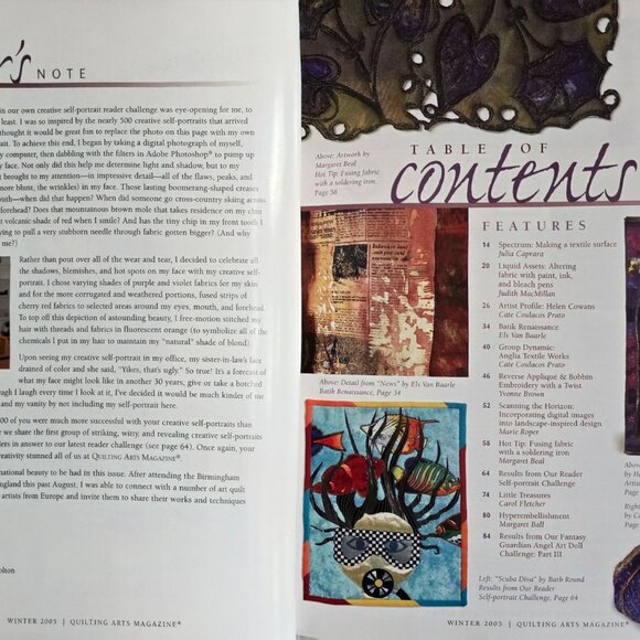 Quilting Arts Magazine Winter 2005 Creative Self-Portrait Quilts Knit Stitch And - Picture 2 of 15